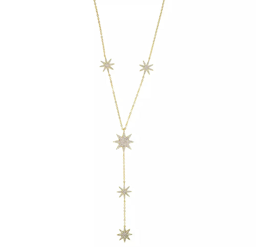 STAR LARIAT NECKLACE-GOLD