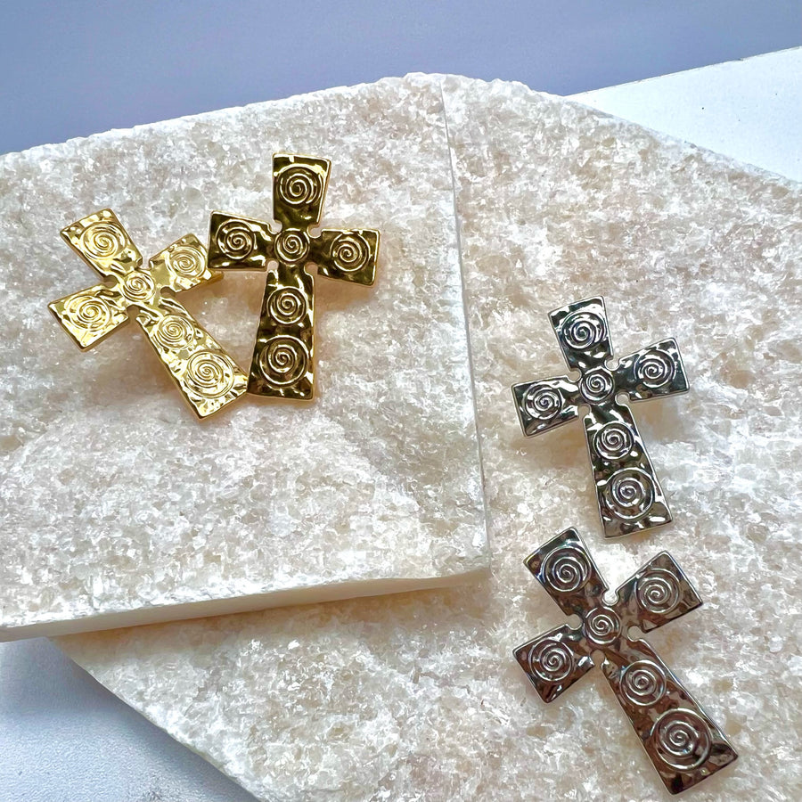 MIA CROSS STUDS