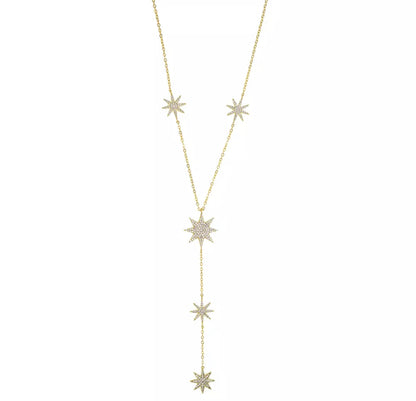 STAR LARIAT NECKLACE-GOLD