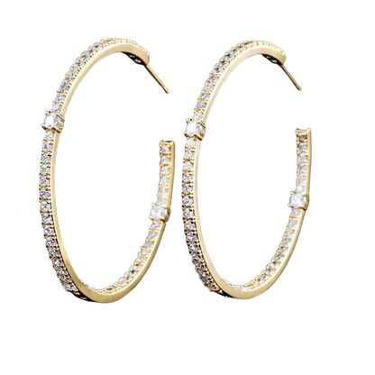 GLAM PAVÉ HOOPS-GOLD